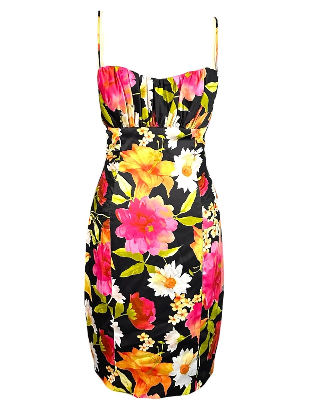 David Meister Floral Spaghetti Strap Mini Dress